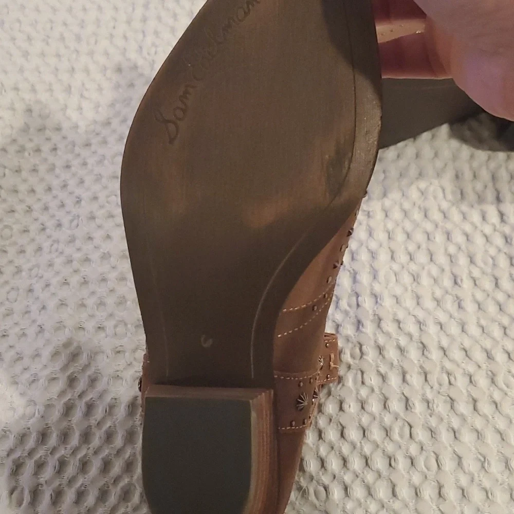 Sam Edelman Brian Bootie Western Studded Boots Sz 6 Taupe Suede (#5)